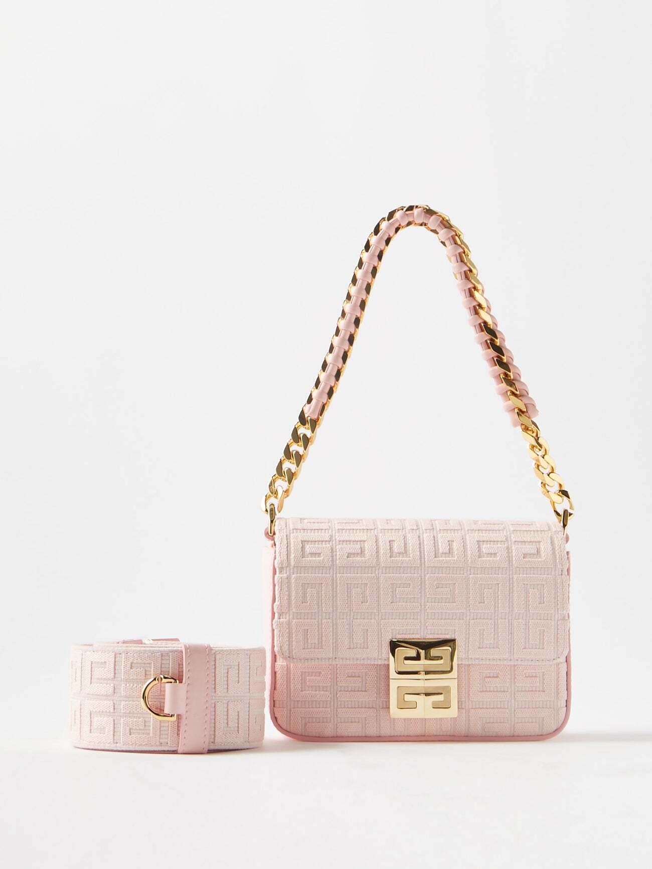 Givenchy - 4g-embroidered Woven Cross-body Bag - Womens - Light Pink