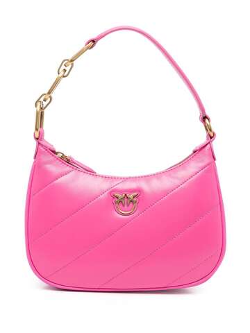 PINKO Love leather shoulder bag in pink