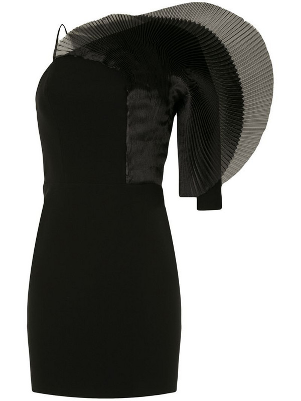 Isabel Sanchis pleated fan detail mini dress in black