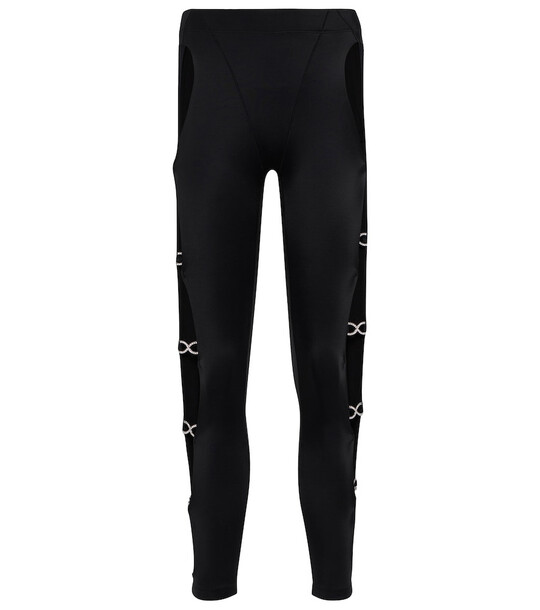 Adam Selman Sport Crystal Cutout high-rise leggings in black