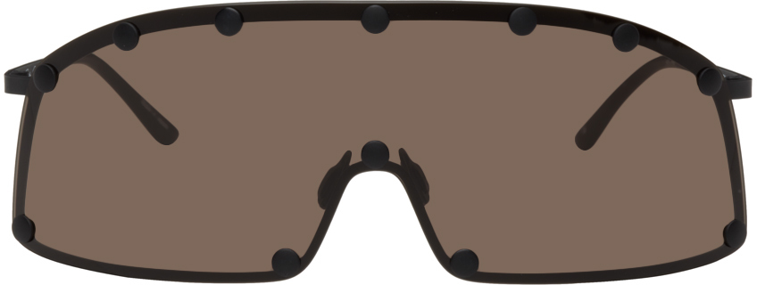 Rick Owens Black & Brown Shielding Sunglasses