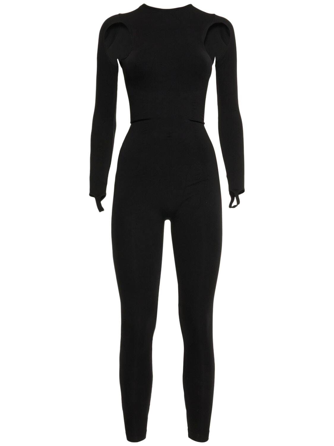 ANDREADAMO Sculpting Jersey Jumpsuit W/cut Out in black