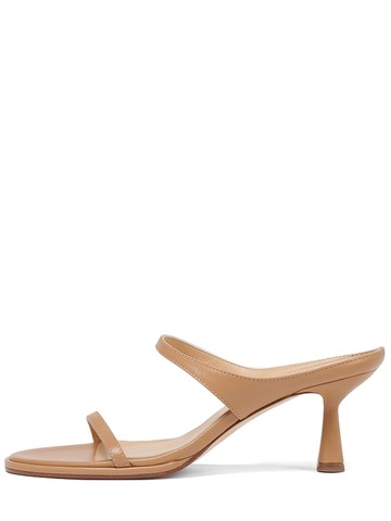 AEYDE 65mm Maru Leather Sandals in beige