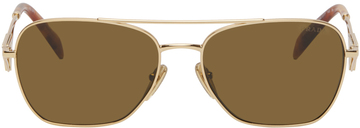 prada eyewear gold triangle logo sunglasses
