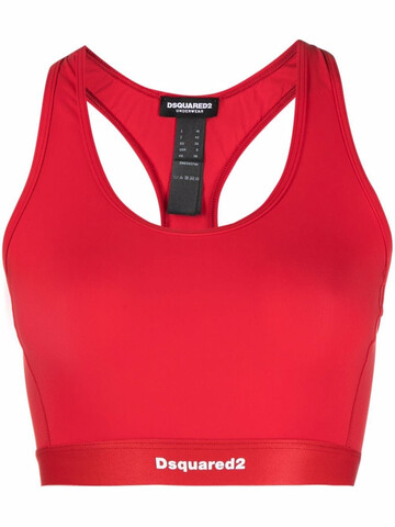 Dsquared2 logo-underband sports bra in red