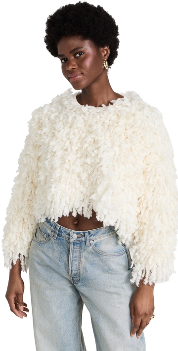 msgm textured sweater white s