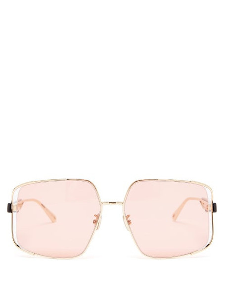 Dior - Archidior Square Metal Sunglasses - Womens - Pink Gold