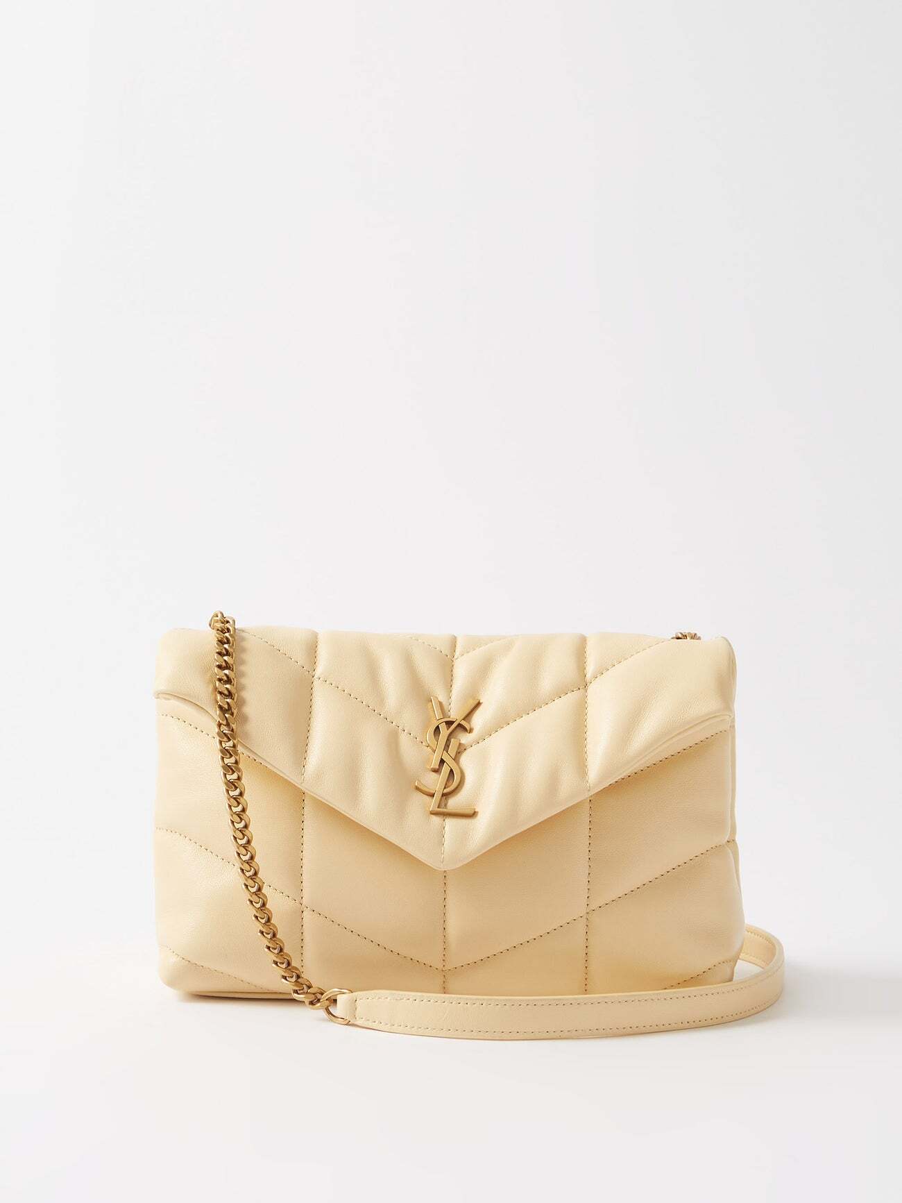 Saint Laurent - Puffer Toy Quilted-leather Cross-body Bag - Womens - Cream