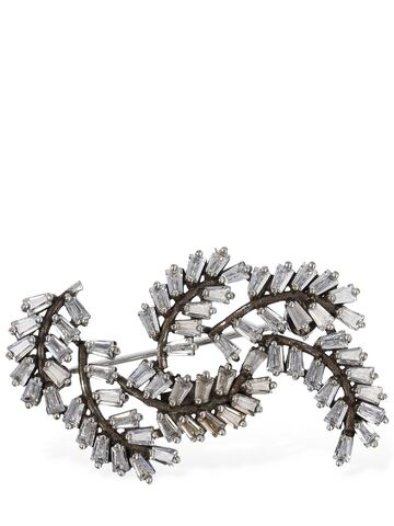 ISABEL MARANT Feather Glass Brooch in silver