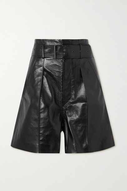 Isabel Marant - Balilaz Belted Leather Shorts - Black