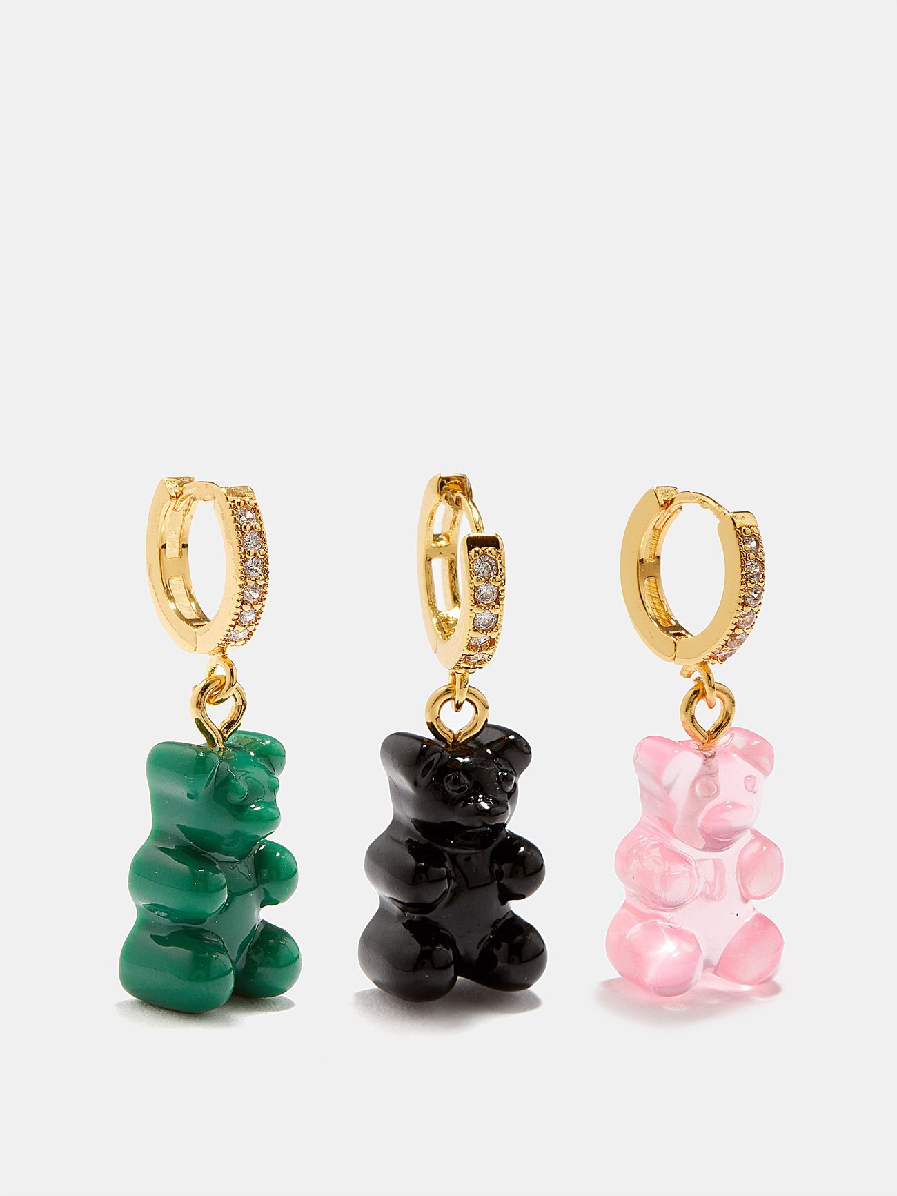 Crystal Haze - Nostalgia Bear 18kt Gold-plated Earring Set - Womens - Gold Multi