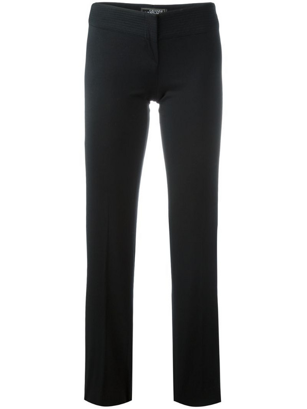 Versace Pre-Owned slim fit trousers in black