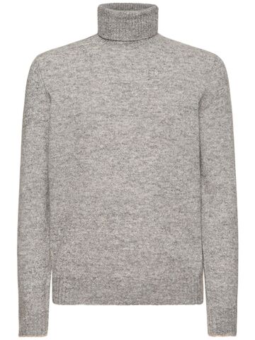 brunello cucinelli wool blend turtleneck sweater in grey