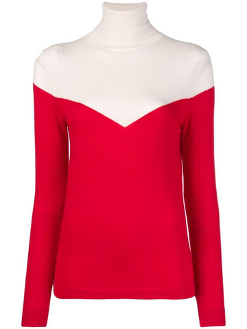 Cashmere In Love two-tone roll neck jumper in red