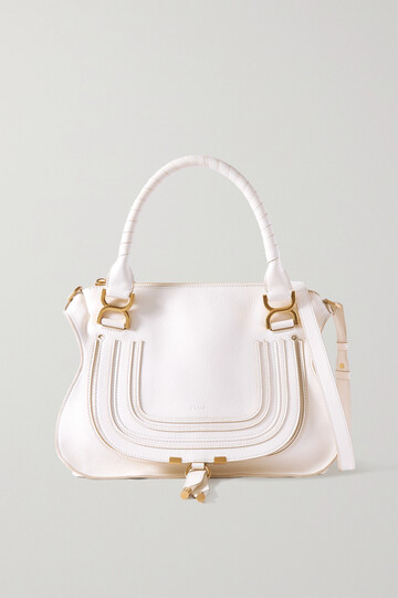 Chloé Chloé - Marcie Textured-leather Shoulder Bag - White