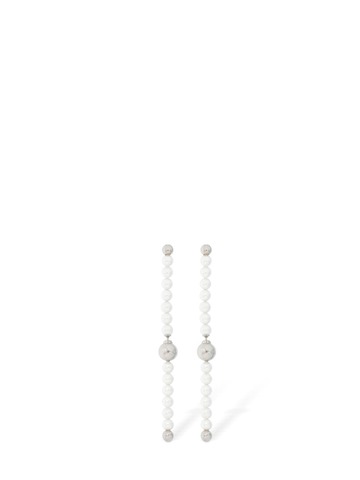 Y PROJECT Bead Branch Faux Pearl Earrings in silver / white