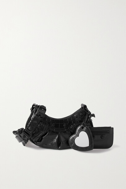 Balenciaga - Cagole Xs Studded Textured-leather Shoulder Bag - Black