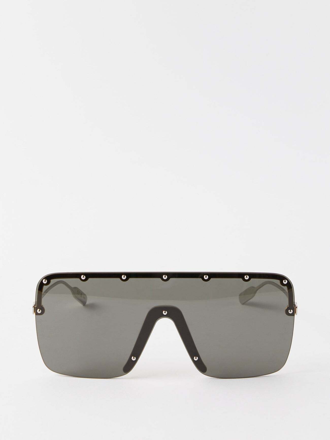 Gucci - Rimless Shield-lens Sunglasses - Womens - Black Multi