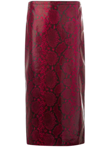 Rochas fitted midi skirt in red