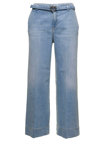 Pinko Womans Peggy Denim Jeans With Belt in blue