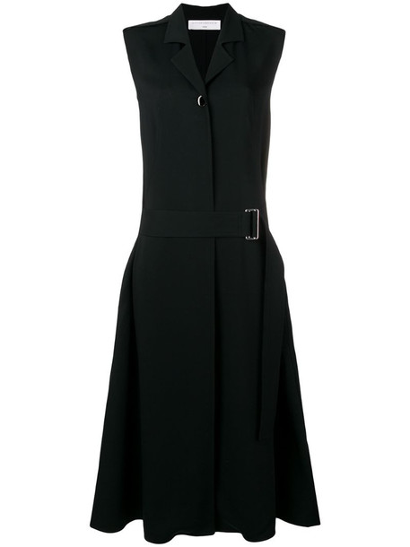 Victoria Beckham sleeveless belted midi dress in black