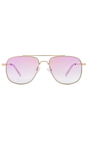 le specs the charmer sunglasses in pink in gold