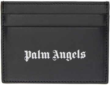 palm angels black logo card holder