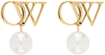 off-white gold 'ow' pearl earrings