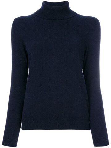 N.Peal cashmere roll neck sweater in blue