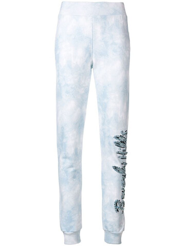 philipp plein beverly hills crystal embellished track pants in blue