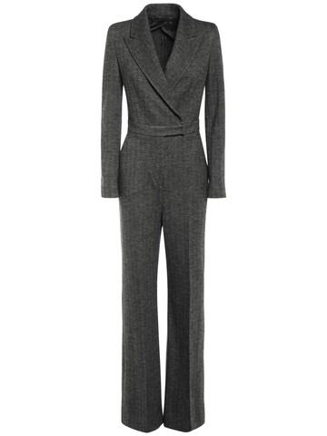 MAX MARA Wool & Cotton Double Breast Jumpsuit in grey