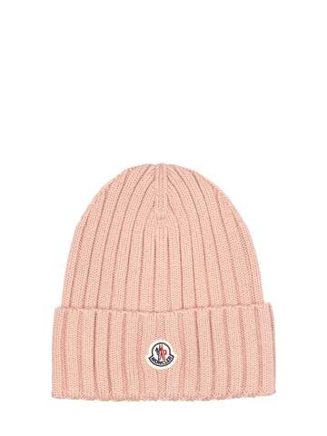 MONCLER Knitted Wool Hat in beige