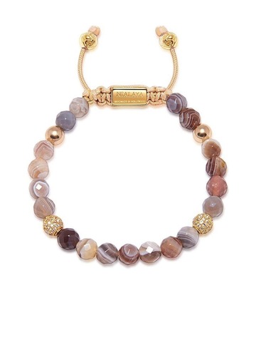 nialaya jewelry crystal-embellished beaded bracelet - gold
