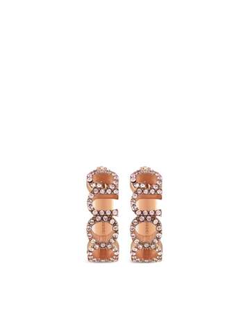 gucci logo crystal-embellished hoop earrings - pink