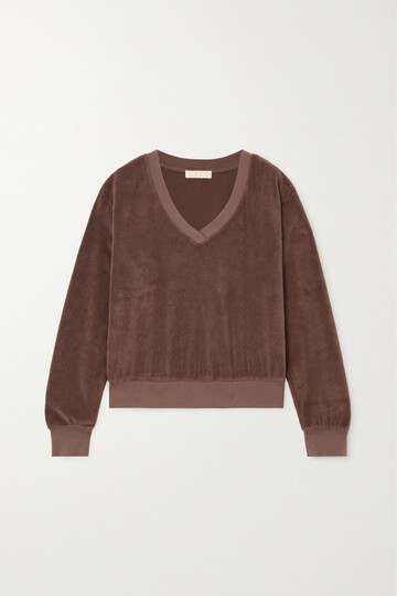 suzie kondi - vari cotton-blend terry sweatshirt - brown