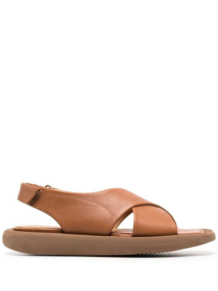 Paloma Barceló Paloma Barceló crossover-strap leather sandals - Brown