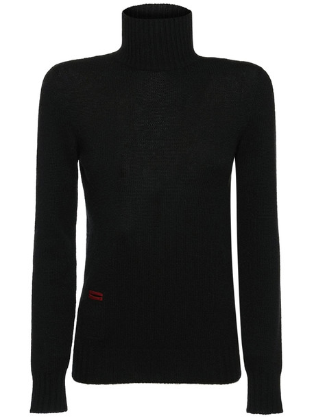 AGNONA Cashmere Knit Turtleneck Sweater in black