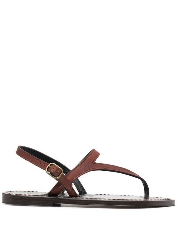 K. Jacques Valerie slingback leather sandals in brown