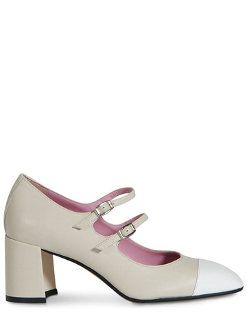 carel 60mm cherry leather pumps in white / beige