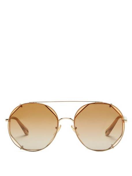 Chloé Chloé - Demi Clip-on Lens Sunglasses - Womens - Gold