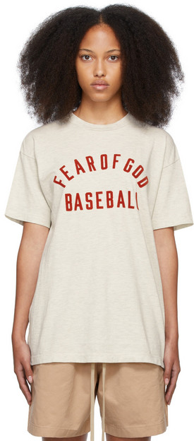 Fear of God Beige 'Baseball' T-Shirt in cream
