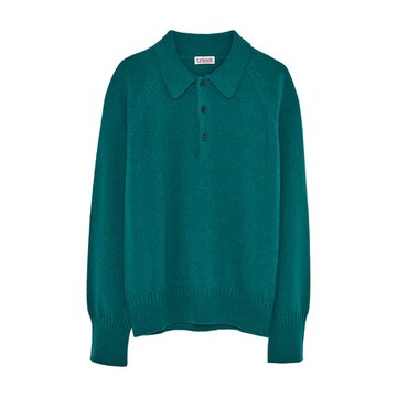 Tricot Recycled cashmere polo sweater in green