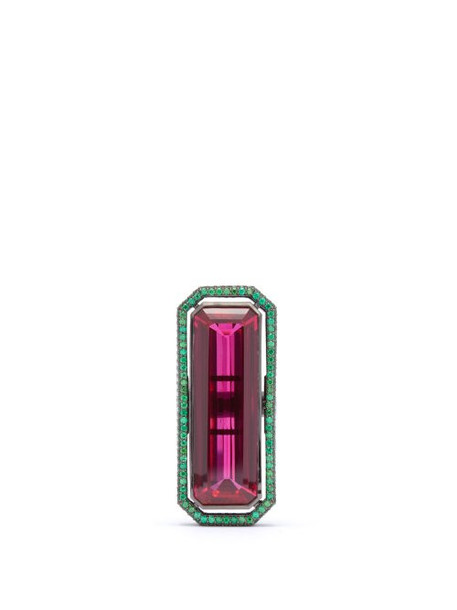 Lynn Ban - Sapphire & Rhodium Plated Ring - Womens - Pink