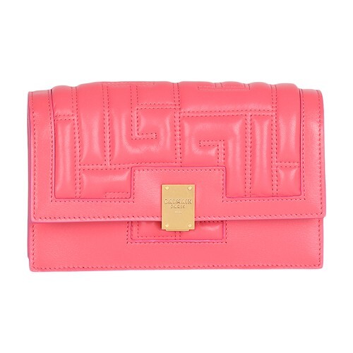 Balmain Mini-sized quilted leather 1945 bag in rose