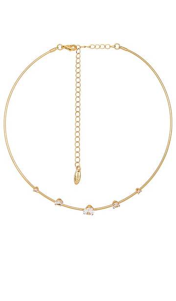 ettika 5 star necklace in metallic gold in clear