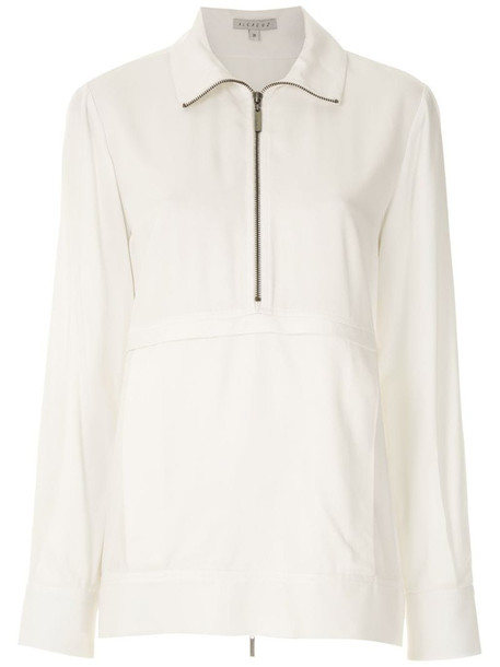 Alcaçuz zip-detail sweatshirt in white