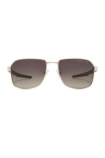 prada square frame polarized sunglasses in grey