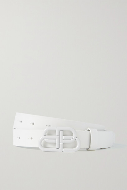 Balenciaga - Bb Leather Belt - White