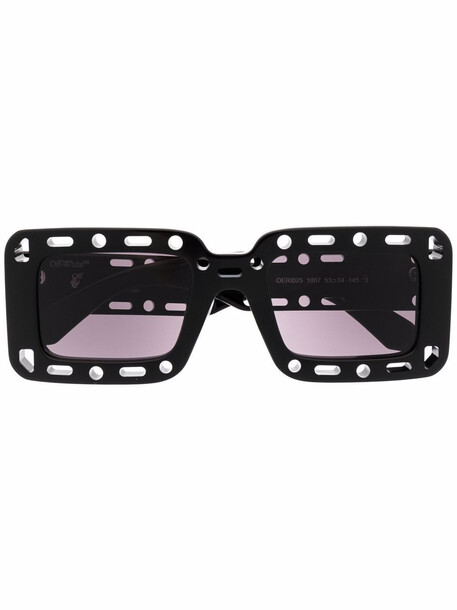 Off-White Atlantic cut-out detail square-frame sunglasses - Black