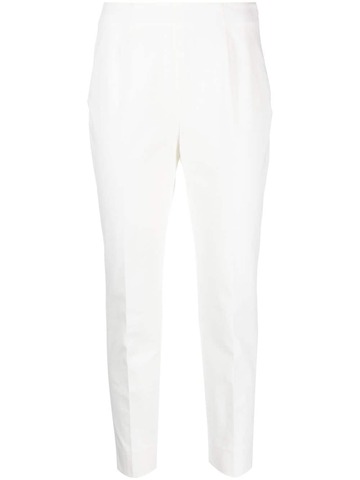 peserico cropped tapered-leg trousers - white